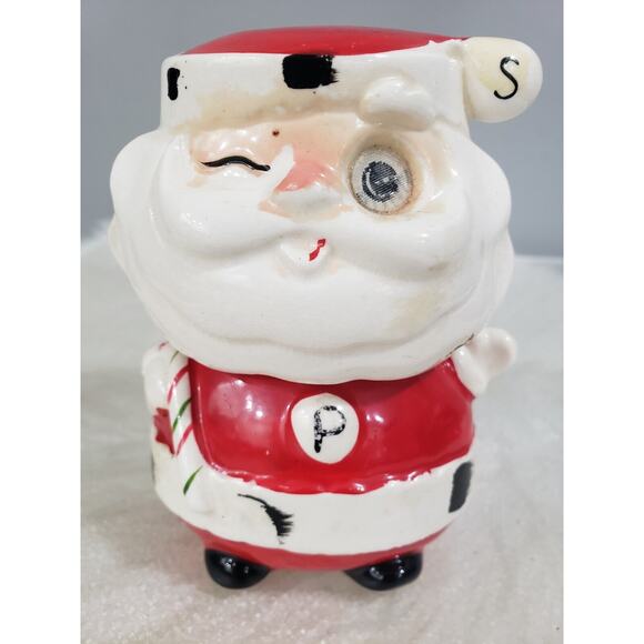 Vtg MCM Winking Santa Salt & Pepper shakers Holt Howard Style Japan eye moves - Picture 1 of 11